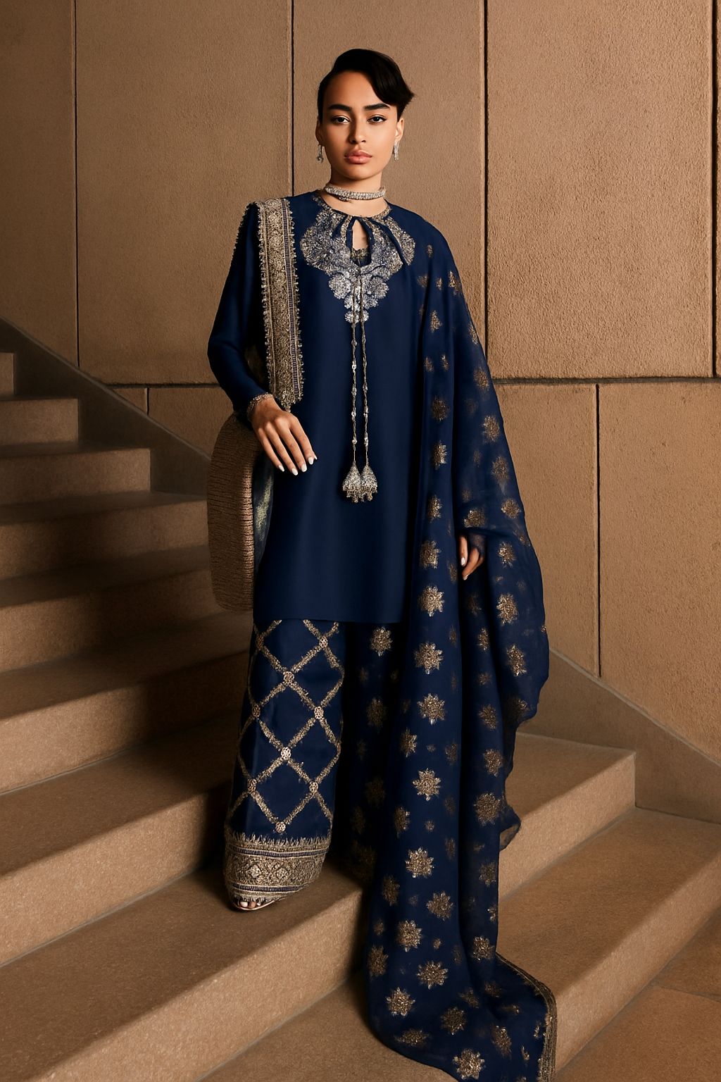 Hussain Rehar | Luxury Formals’25 | Celeine – Blue