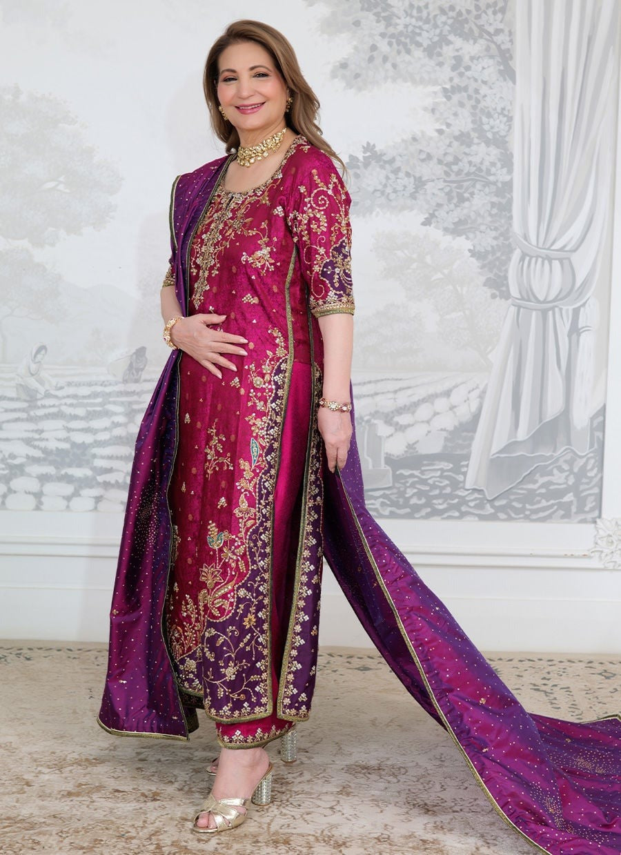 Farah Talib Aziz | Wedding Wear | Bita Magenta Kurta