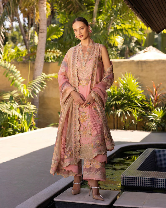 Faiza Saqlain | Zinnia Luxury Lawn 2025 | Peony