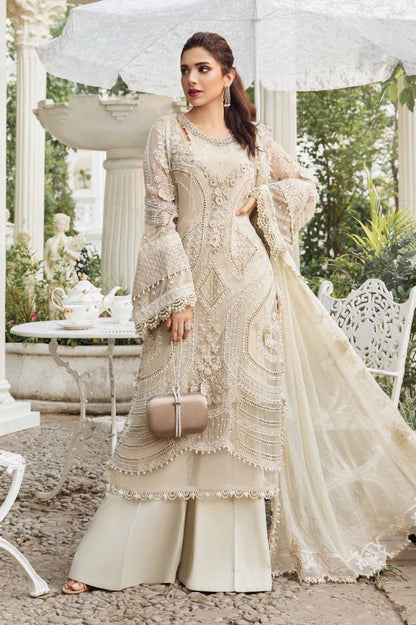 Maria. B | Unstitched Embroidered Chiffon Suit | MPC-24-104