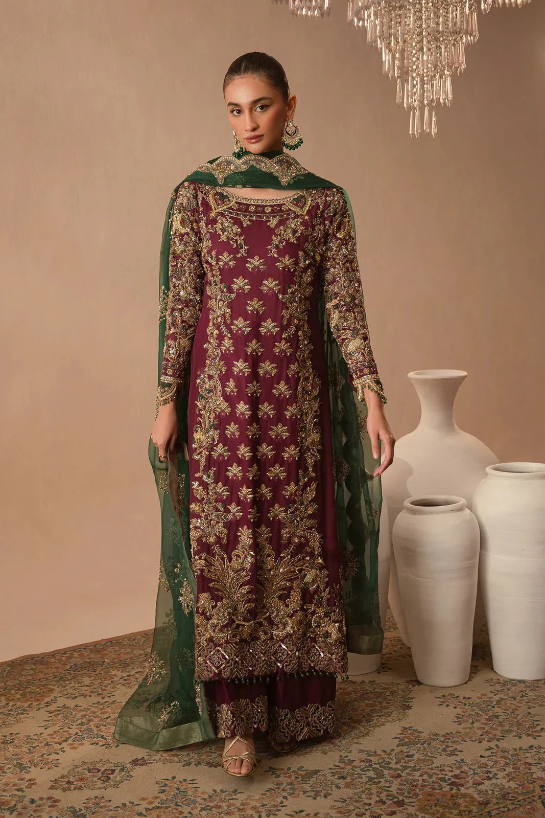 Abeera Usman | Festive Wear | Burgundy Dusk