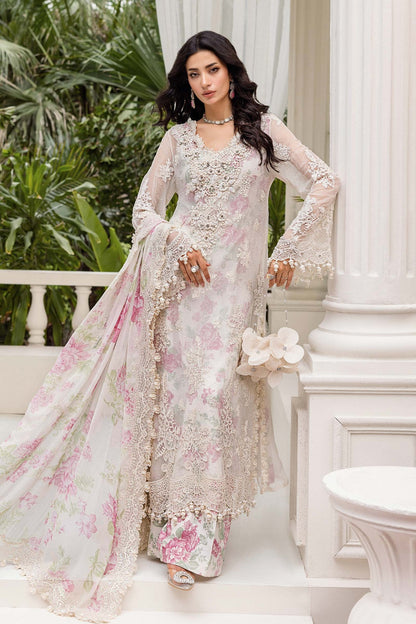 Maria. B | 3 Piece Unstitched Embroidered Chiffon Suit | MPC-25-101