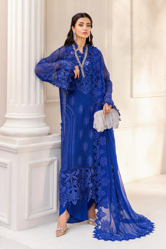 Maria.B | 3 Piece Unstitched Embroidered Chiffon Suit | MPC-25-103
