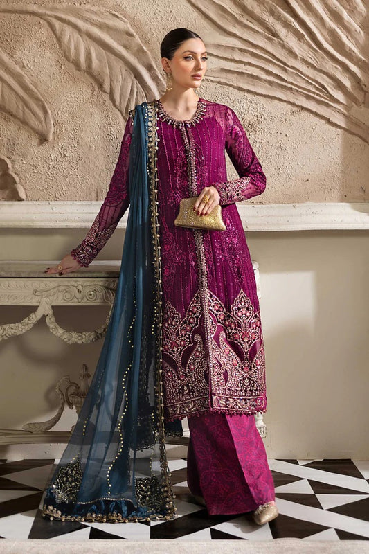 Maria.B | 3 Piece Unstitched Embroidered Chiffon Suit | MPC-25-102