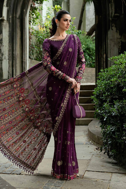 Maria. B | Unstitched Embroidered Chiffon Saree
