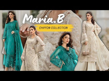 Maria. B | Unstitched Embroidered Chiffon Suit | MPC-24-104