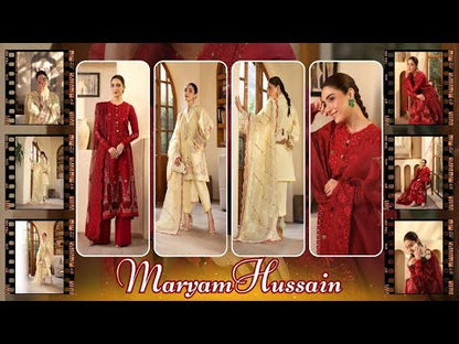 Maryam Hussain | Luxury Lawn’25 | Berry