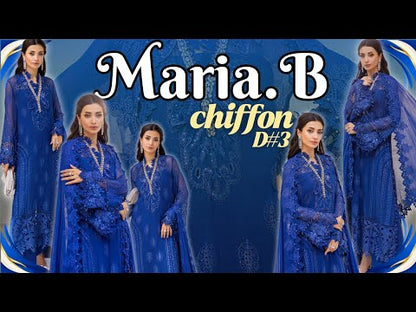 Maria.B | 3 Piece Unstitched Embroidered Chiffon Suit | MPC-25-103