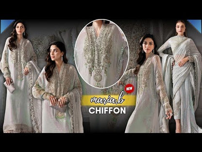 Maria.B | Unstitched Embroidered Chiffon Suit | BD-3005