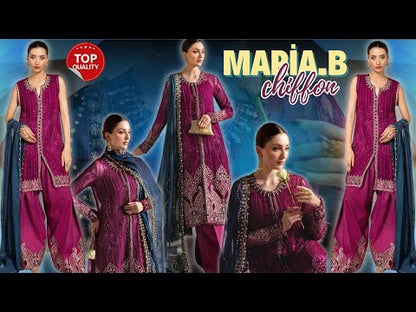 Maria.B | 3 Piece Unstitched Embroidered Chiffon Suit | MPC-25-102